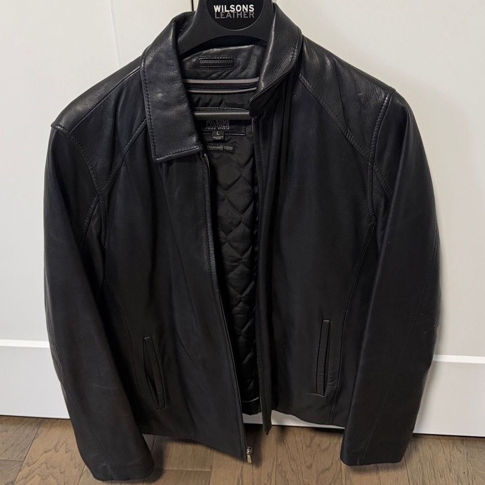 Wilsons Leather Classic Black Jacket with Removeable Liner